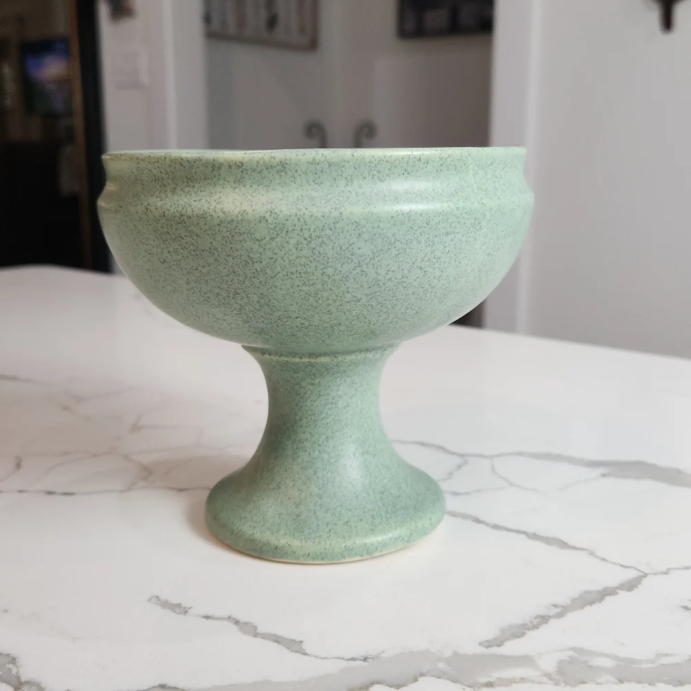 Vintage McCoy Floraline Green #461 Pedestal Vase
